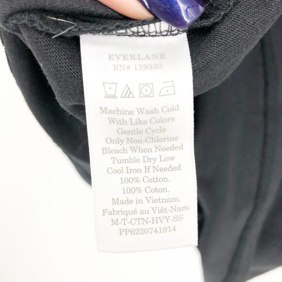 Everlane Mens Premium Weight Crew Neck T Shirt Medium Black Short Sleeve NWT - Picture 10 of 11